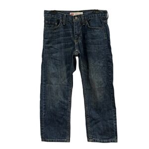 Levi's 505 Regular‎ Jeans Kids 8 Husky Dark Wash Adjustable Waist Straight Denim